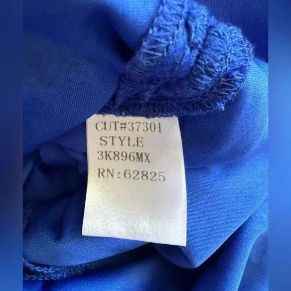 TADASHI SHOJI Dress Embroidered Sheath V Neck Lace Scallop Royal Blue Size 12 - Picture 12 of 16